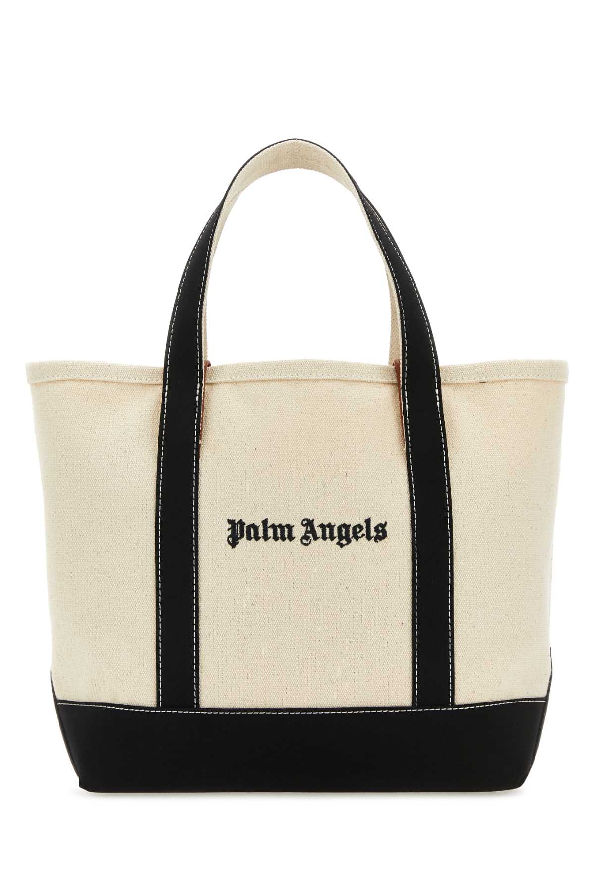 Palm Angels Women Ivory Canvas Shopping Bag