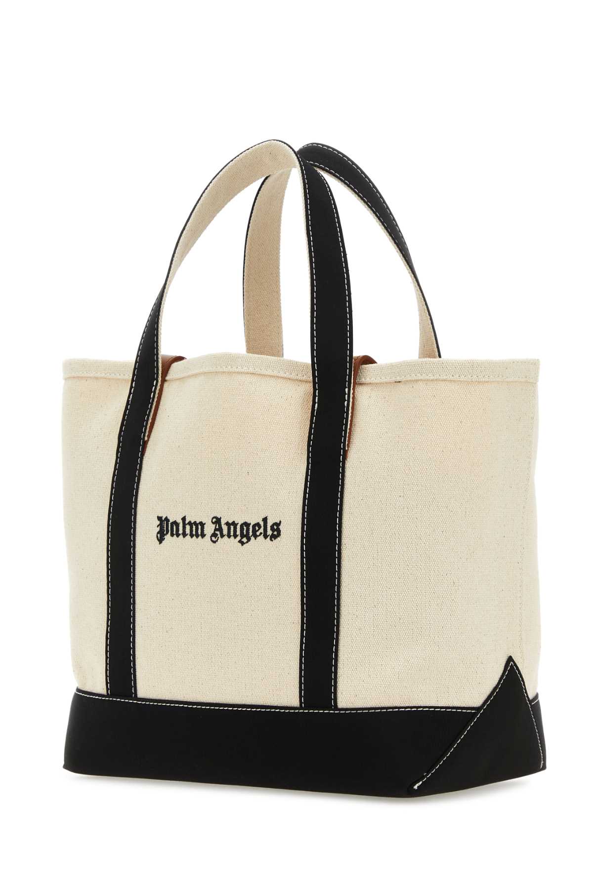Palm Angels Women Ivory Canvas Shopping Bag