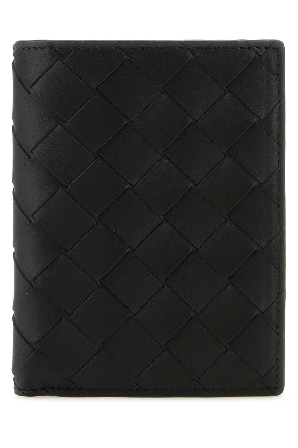 Bottega Veneta Men Black Leather Wallet