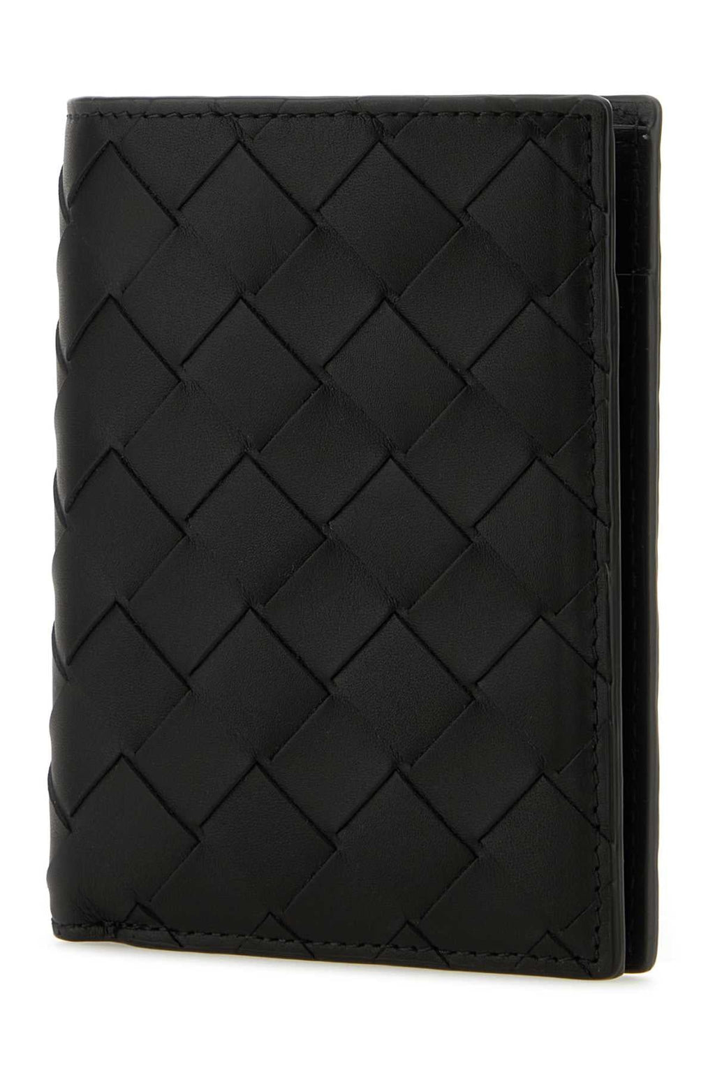 Bottega Veneta Men Black Leather Wallet