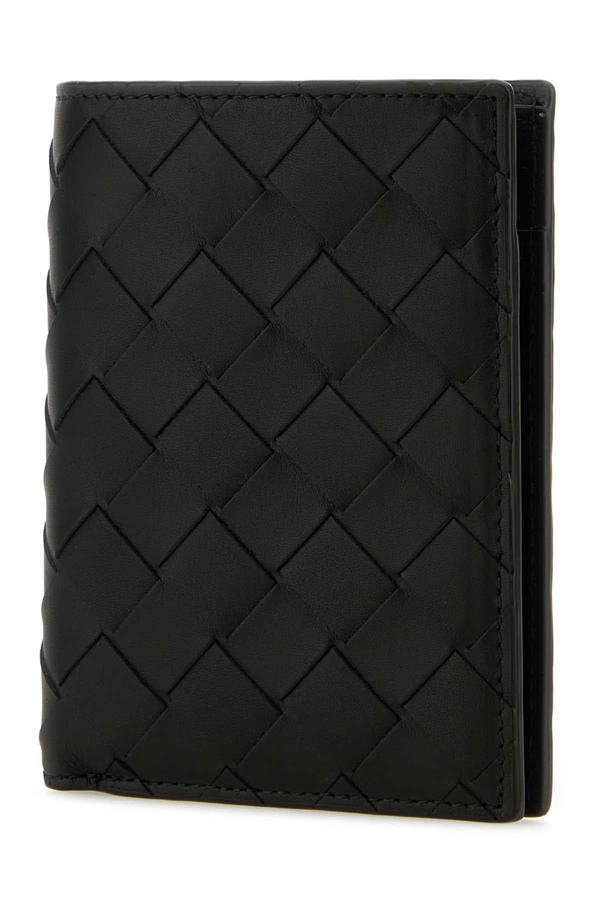 Bottega Veneta Men Black Leather Wallet