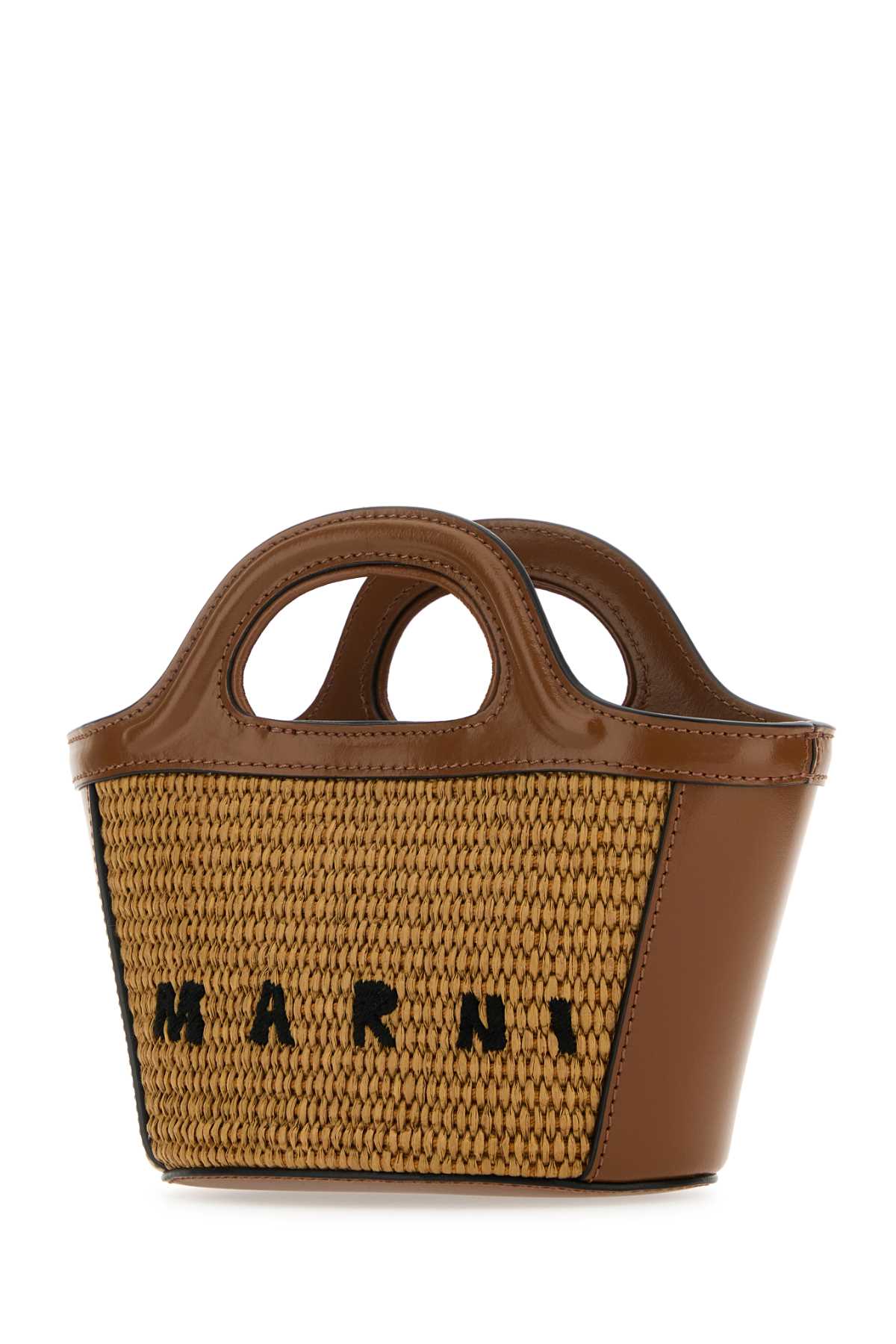 Marni Women Two-Tone Leather And Straw Tropicalia Handbag