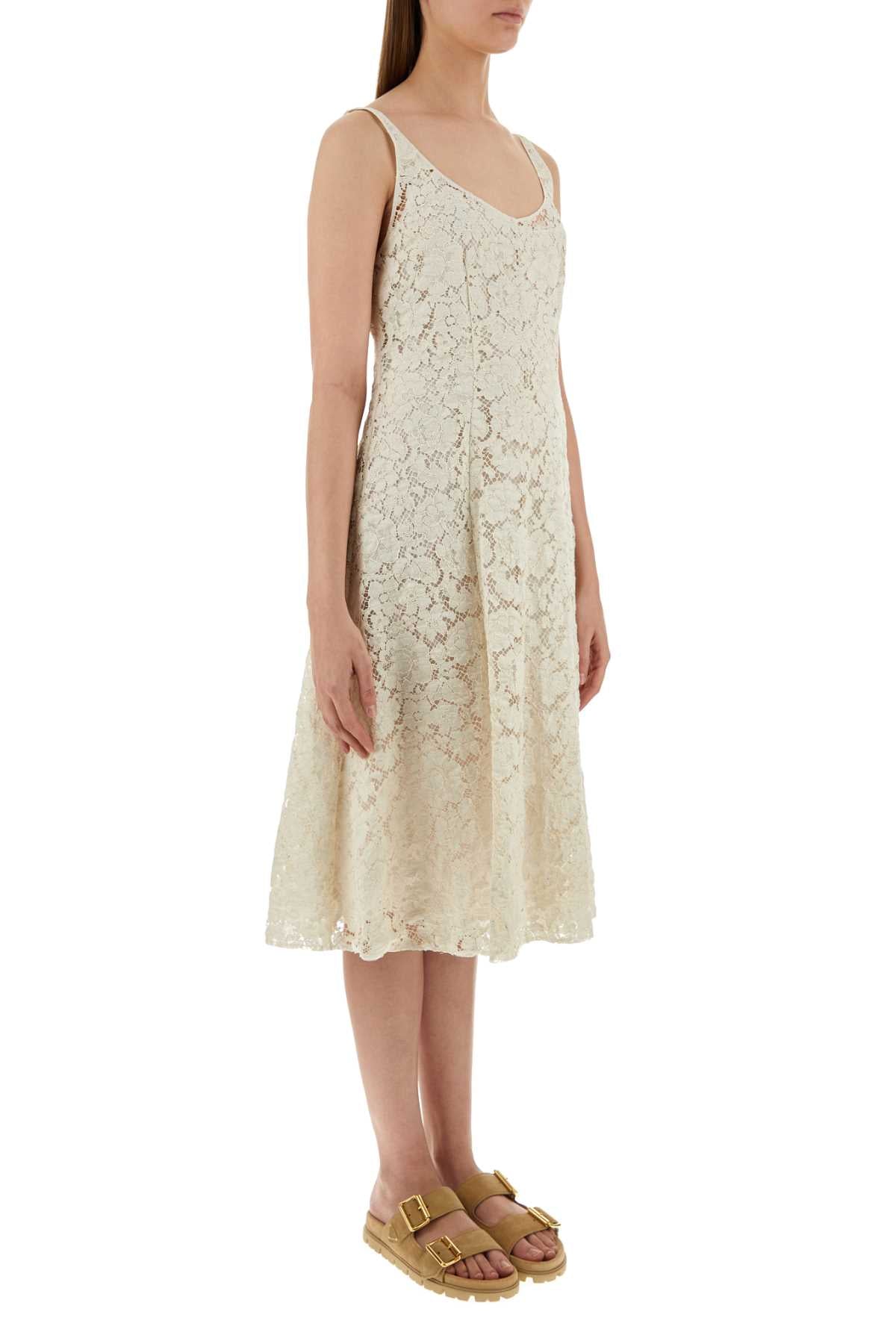 Prada Women Ivory Lace Dress
