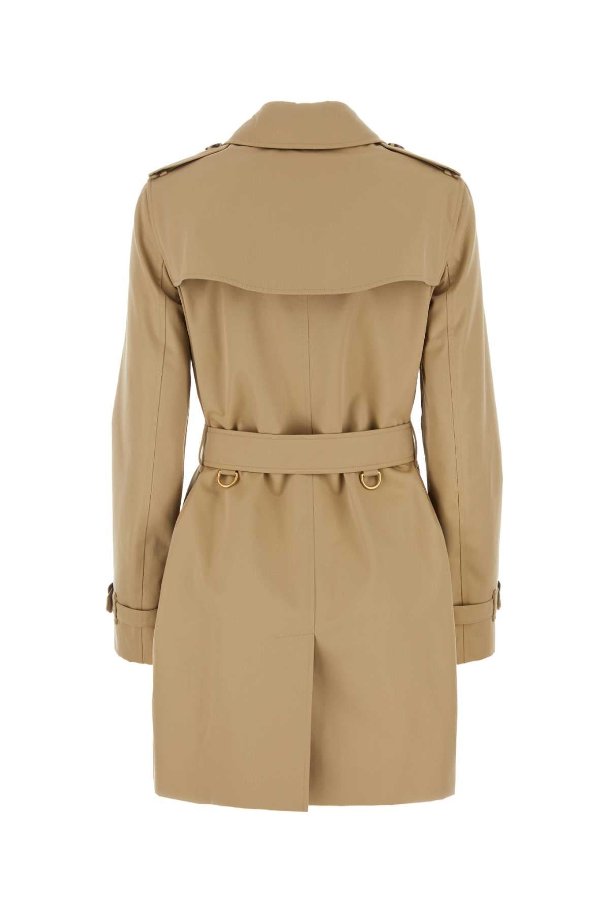 Burberry Women Beige Gabardine Trench Coat