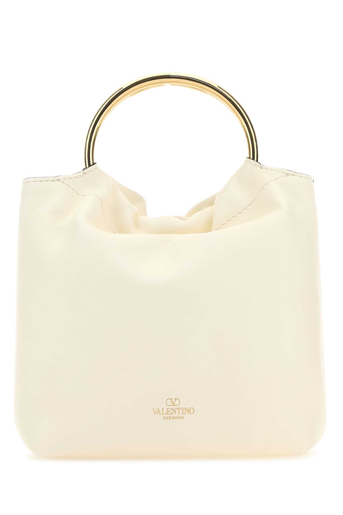 Valentino Garavani Women Ivory Leather Bucket Bag