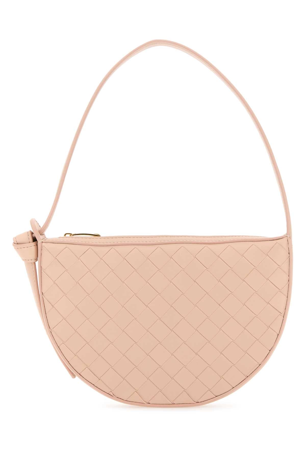 Bottega Veneta Women Light Pink Leather Mini Sunrise Shoulder Bag