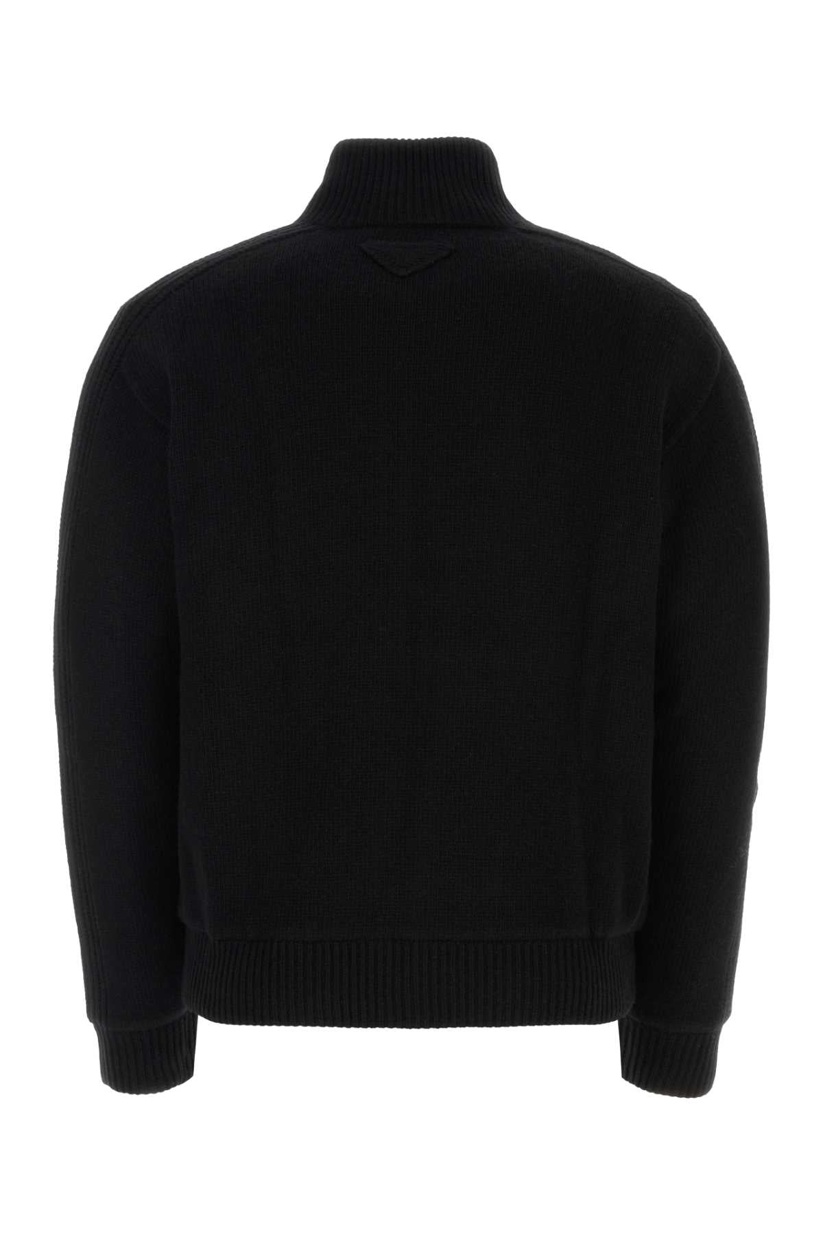 Prada Men Black Wool Blend Cardigan
