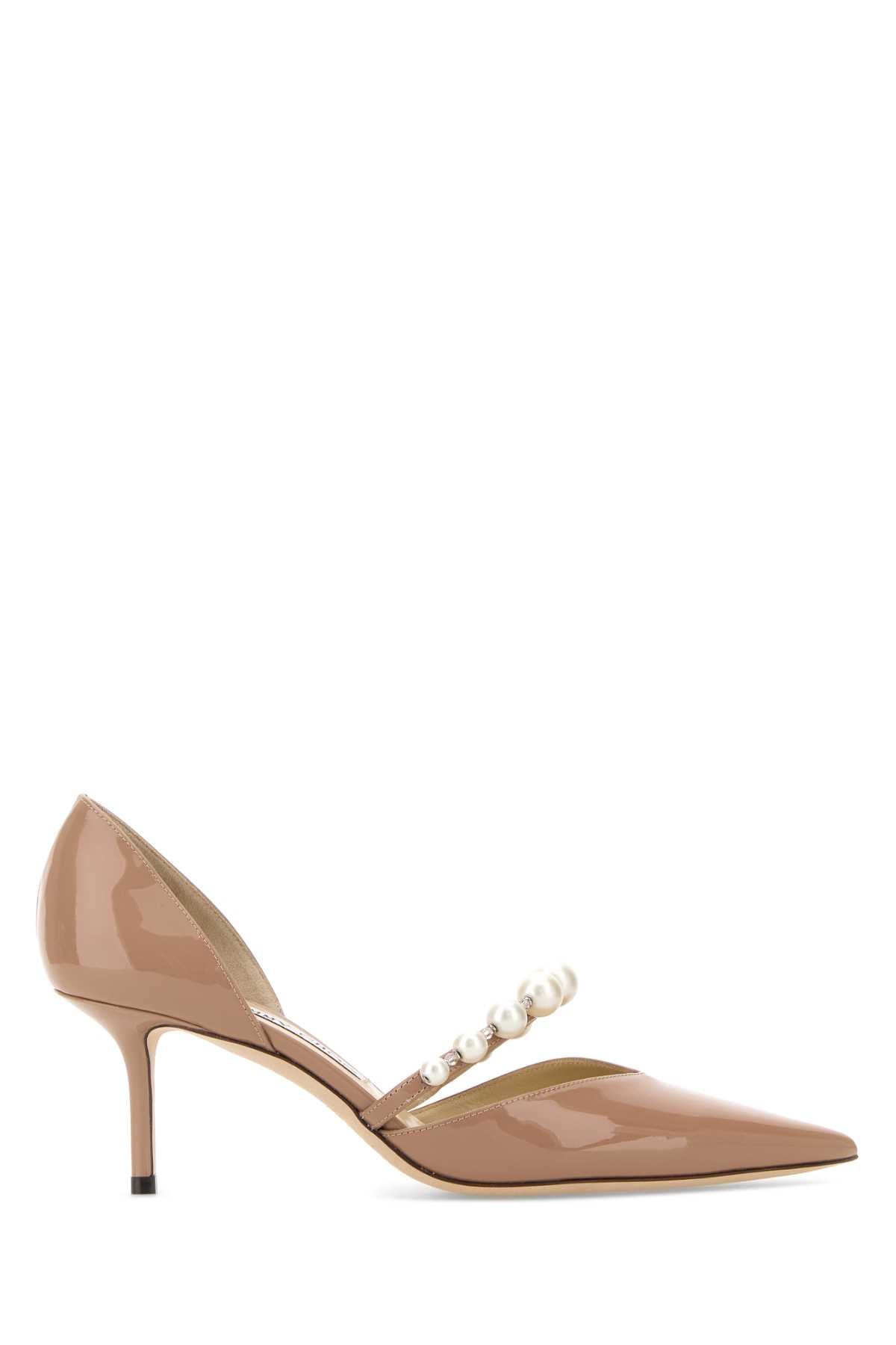 Jimmy Choo Women Antiqued Pink Leather Aurelie 65 Pumps
