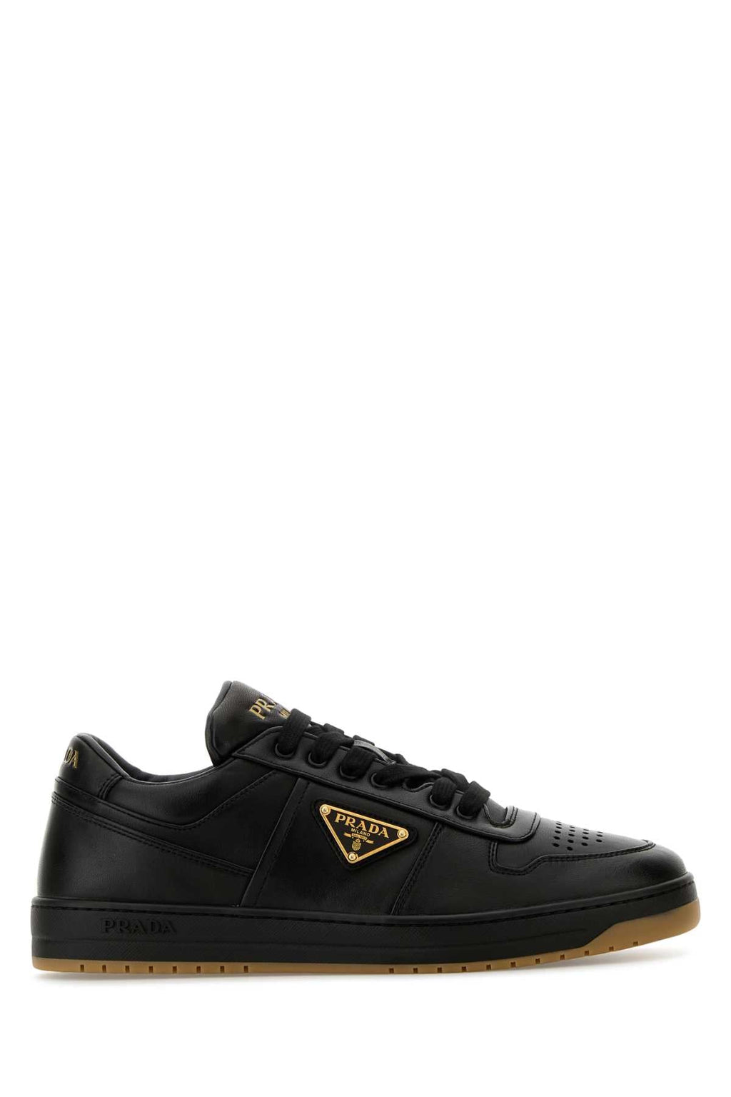 Prada Men Black Nappa Leather Downtown Sneakers