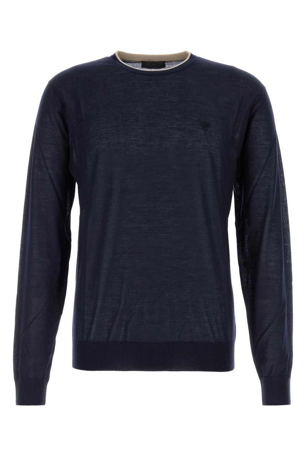 Prada Men Navy Blue Cashmere Blend Sweater