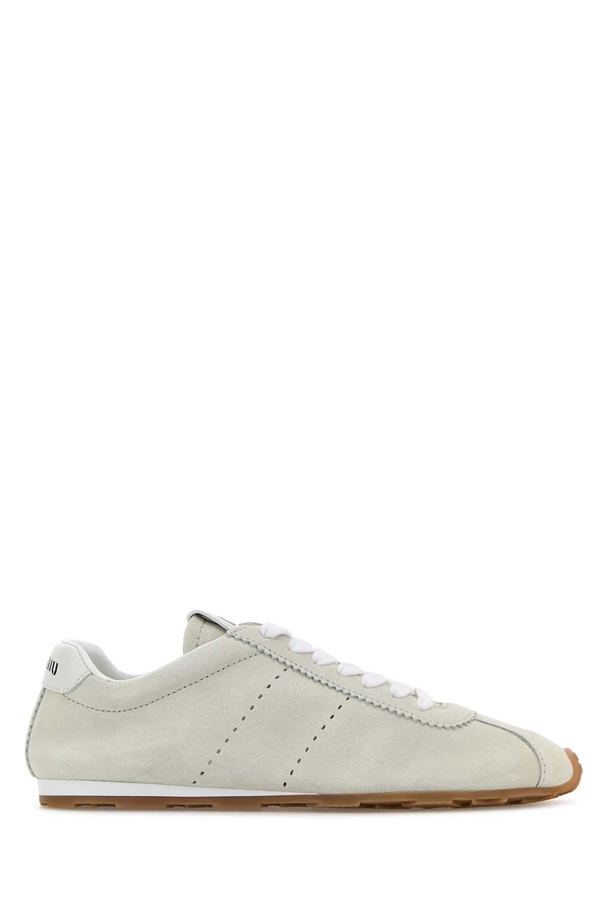 Miu Miu Women White Suede Plume Sneakers