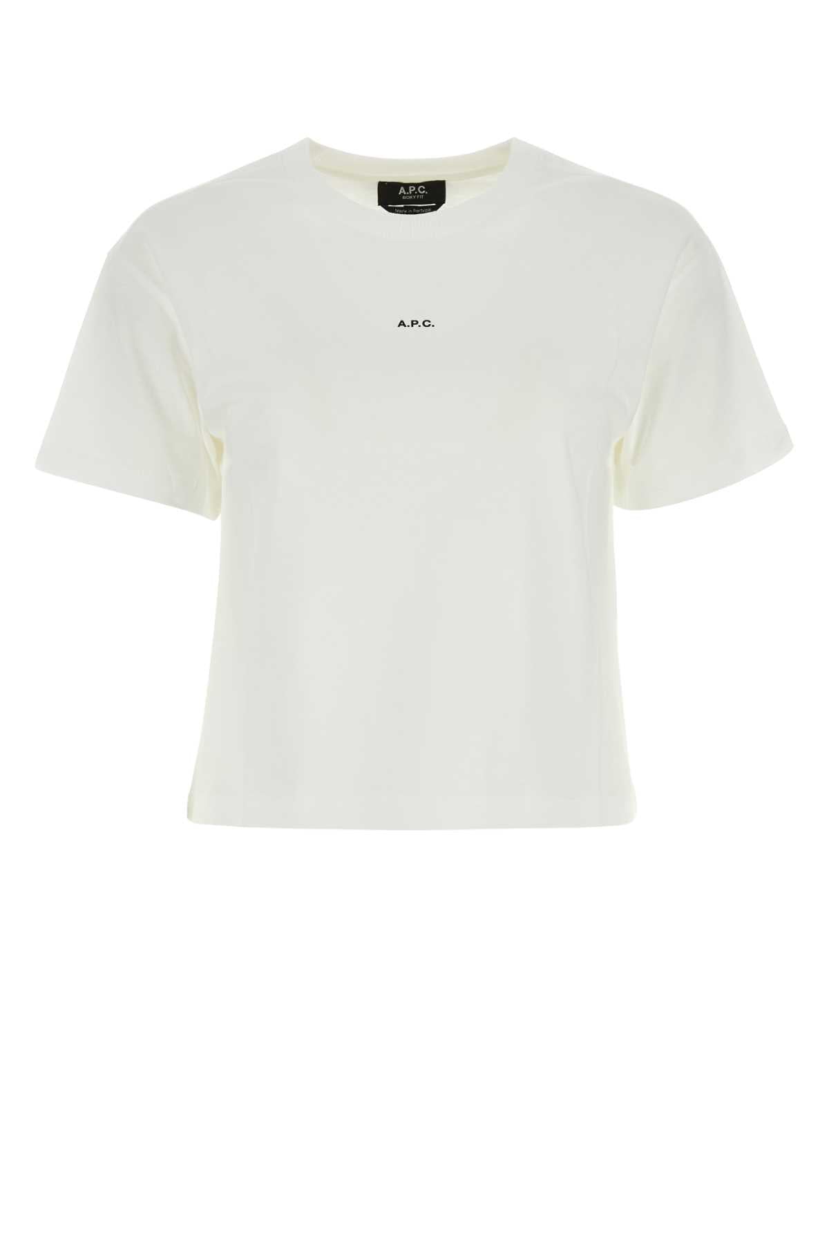 A.P.C. Women White Cotton T-Shirt