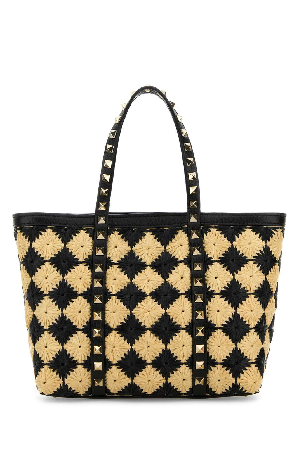 Valentino Garavani Women Embroidered Raffia Mini Rockstud Handbag