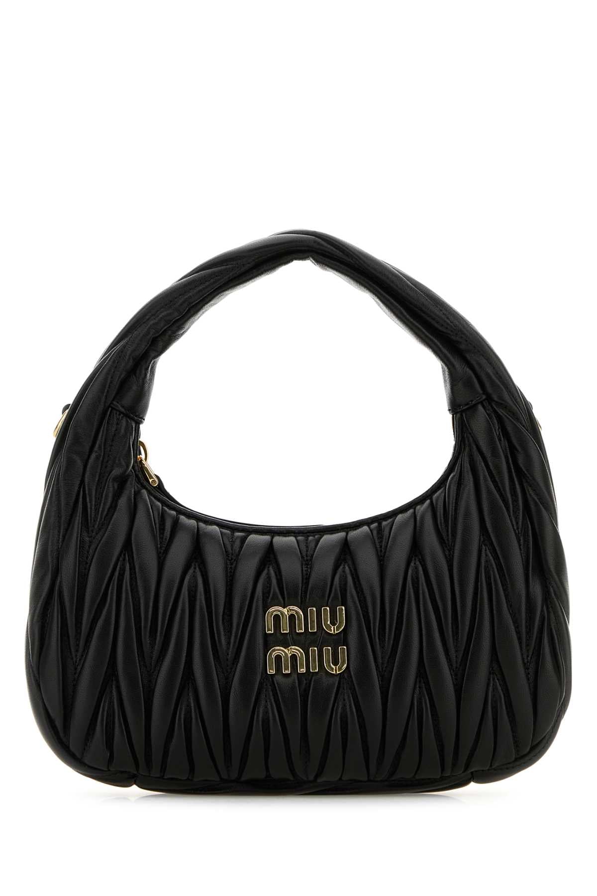 Miu Miu Women Black Nappa Leather Wander Handbag