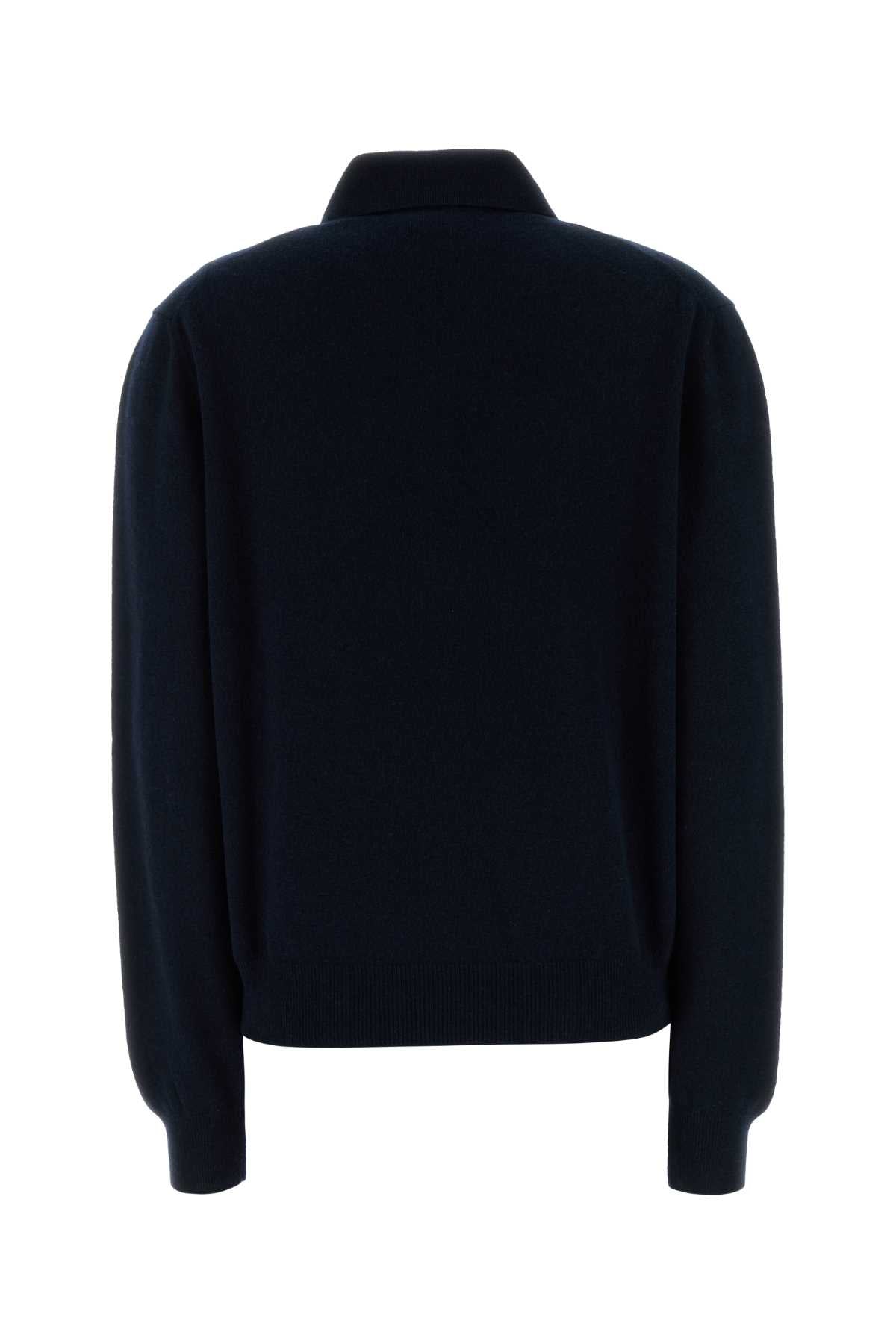 Miu Miu Women Midnight Blue Cashmere Polo Shirt