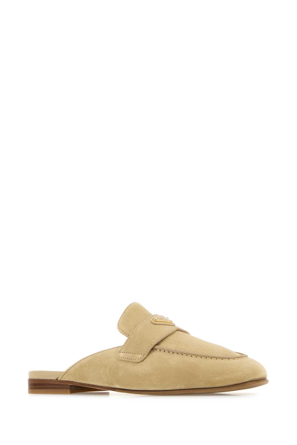 Prada Women Sand Suede Slippers