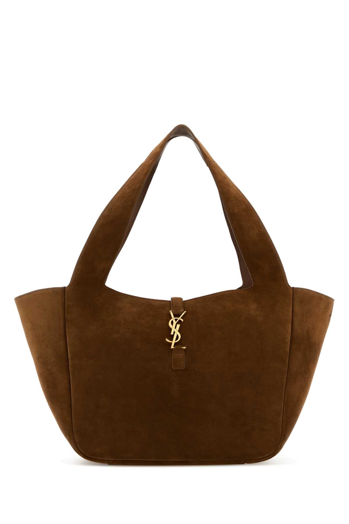 Saint Laurent Women Caramel Suede Leather Le 5 Ã  7 Bea Shoppong Bag