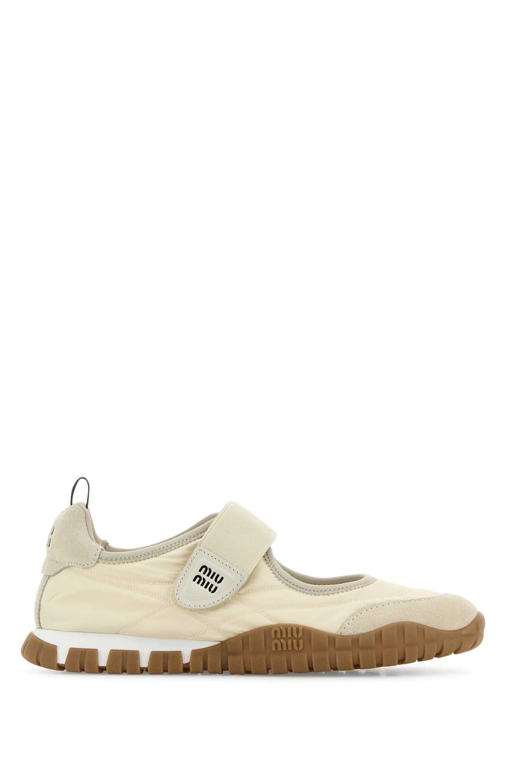 Miu Miu Women Sand Fabric Tyre Ballerinas
