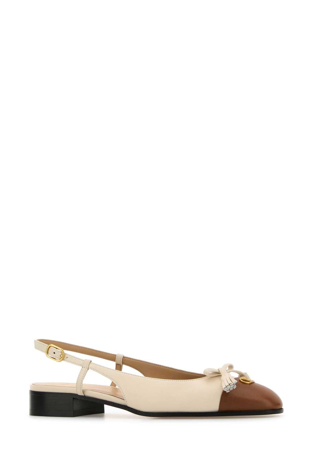 Valentino Garavani Women Two-Tone Leather Valet Du Roe Ballerinas