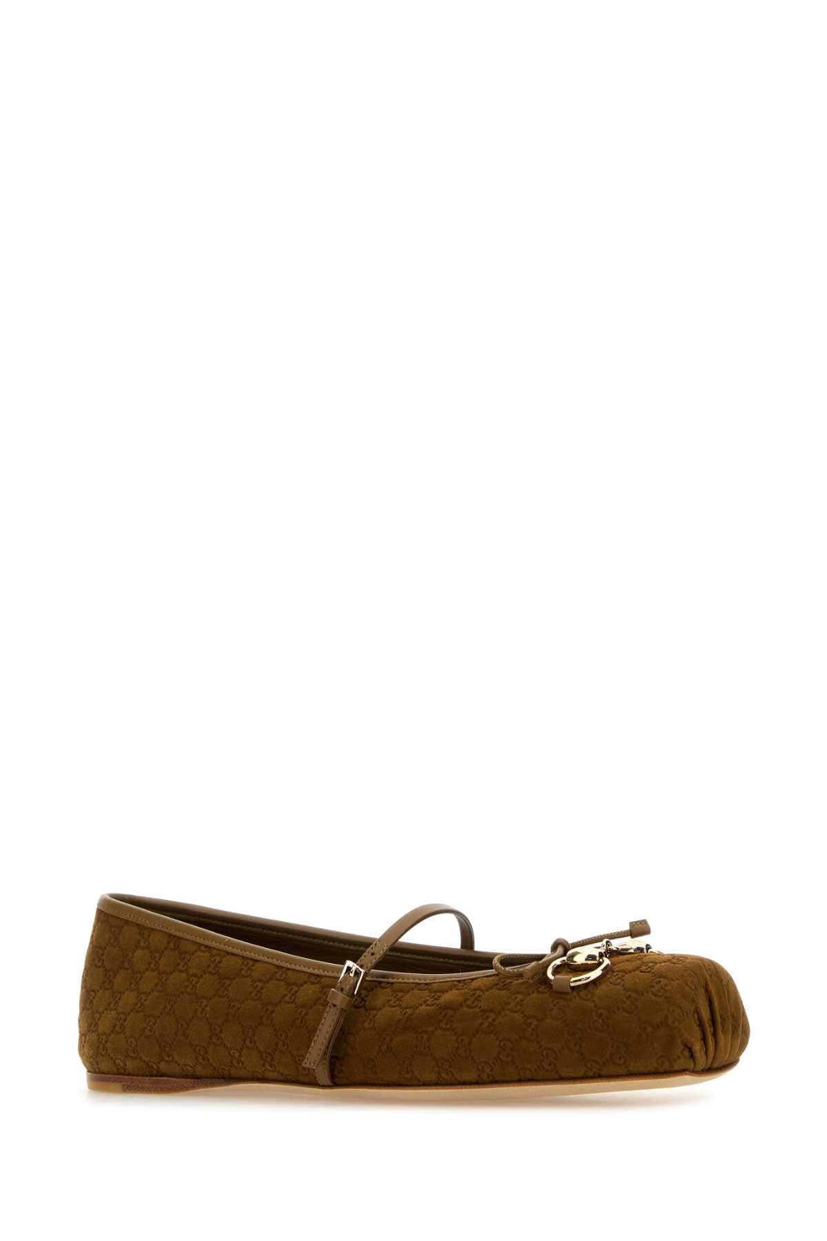 Gucci Women Biscuit Suede Ballerinas