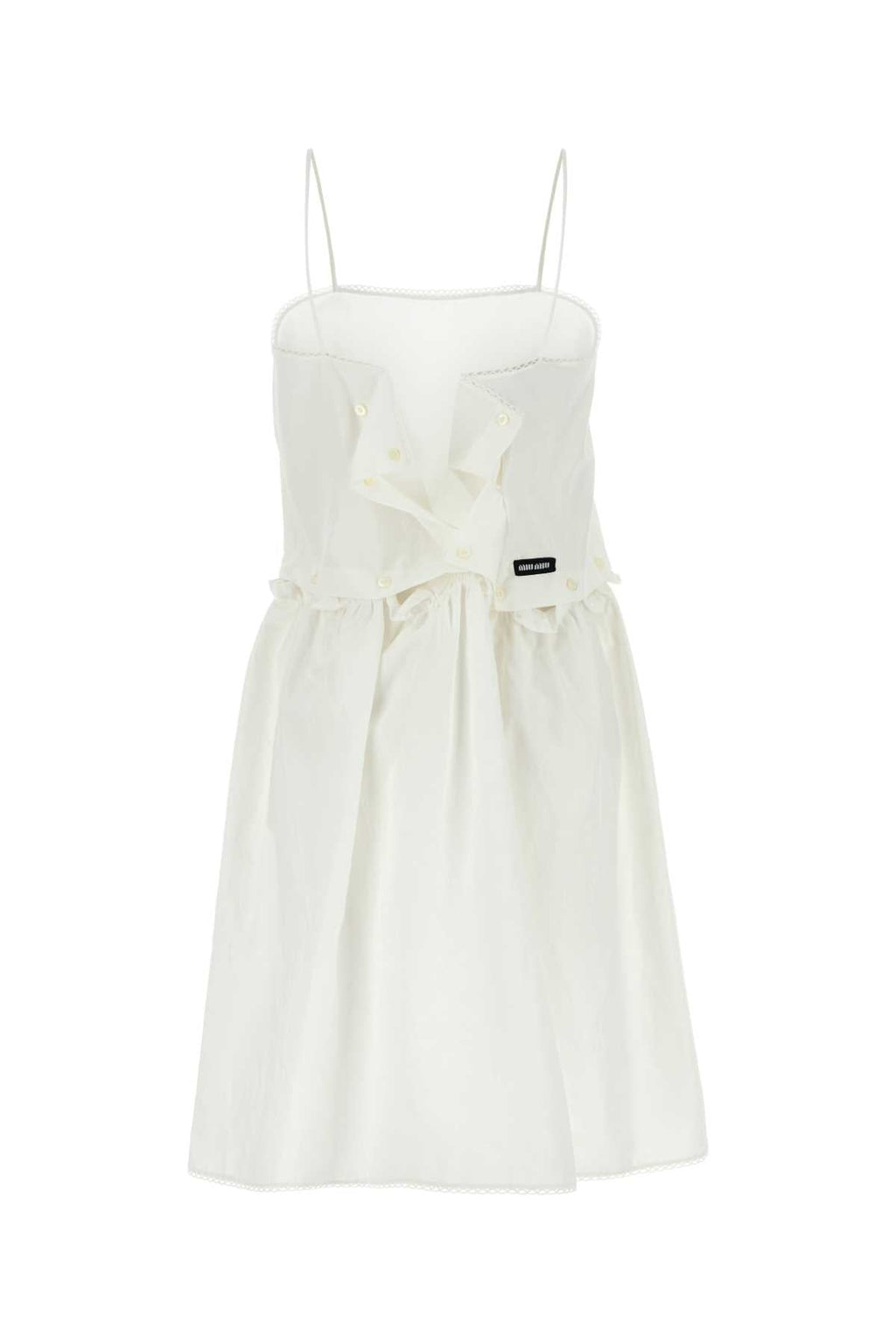 Miu Miu Women White Poplin Mini Dress