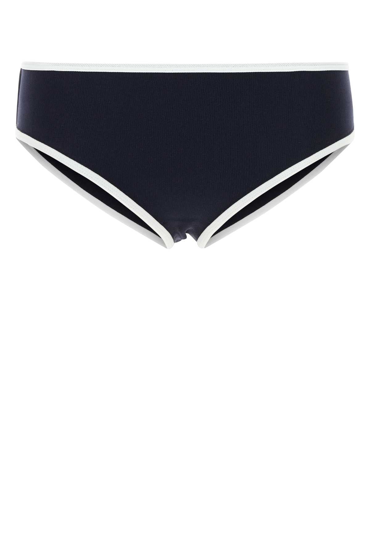 Miu Miu Women Midnight Blue Stretch Nylon Bikini Bottom