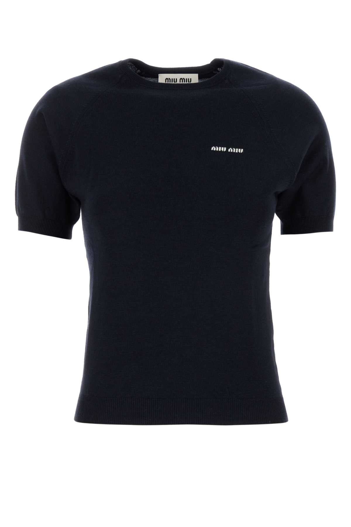 Miu Miu Women Midnight Blue Wool Sweater