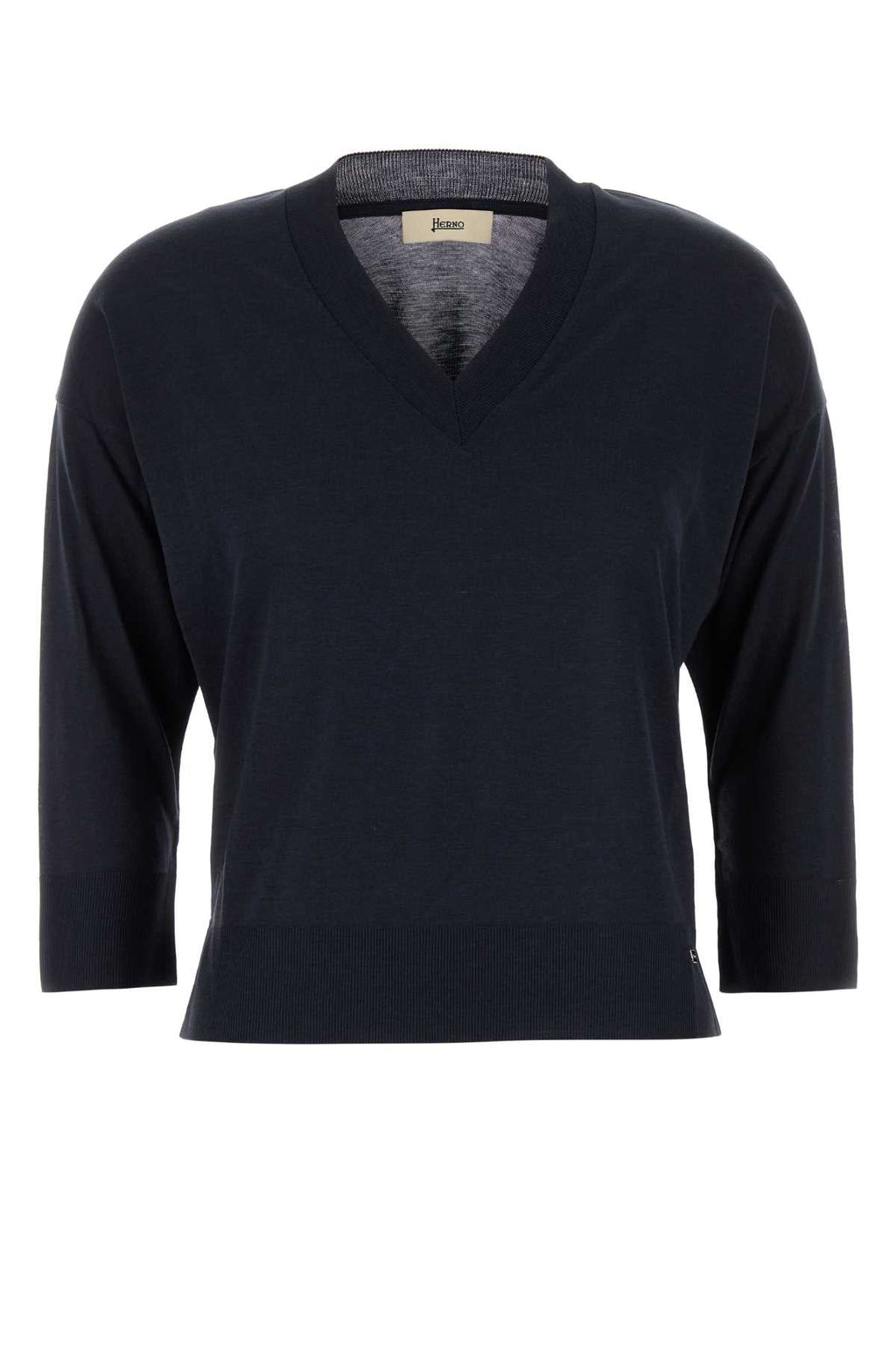 Herno Women Midnight Blue Lyocell Blend T-Shirt