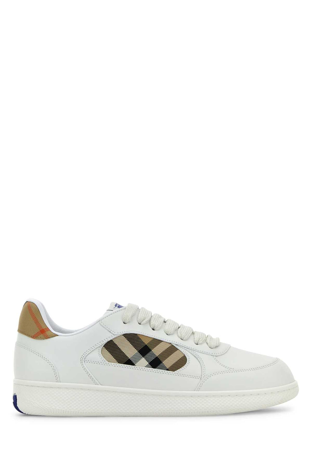 Burberry Men White Leather Sneakers