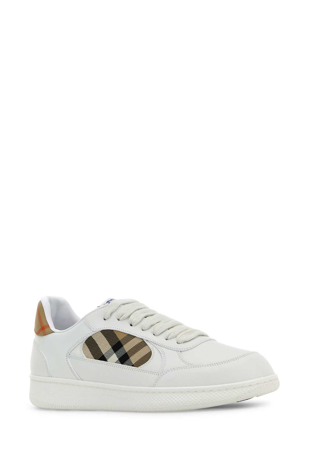 Burberry Men White Leather Sneakers