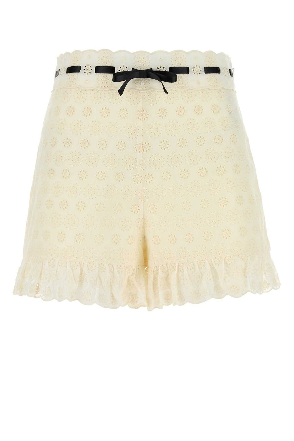 Valentino Garavani Women Ivory Lace Shorts