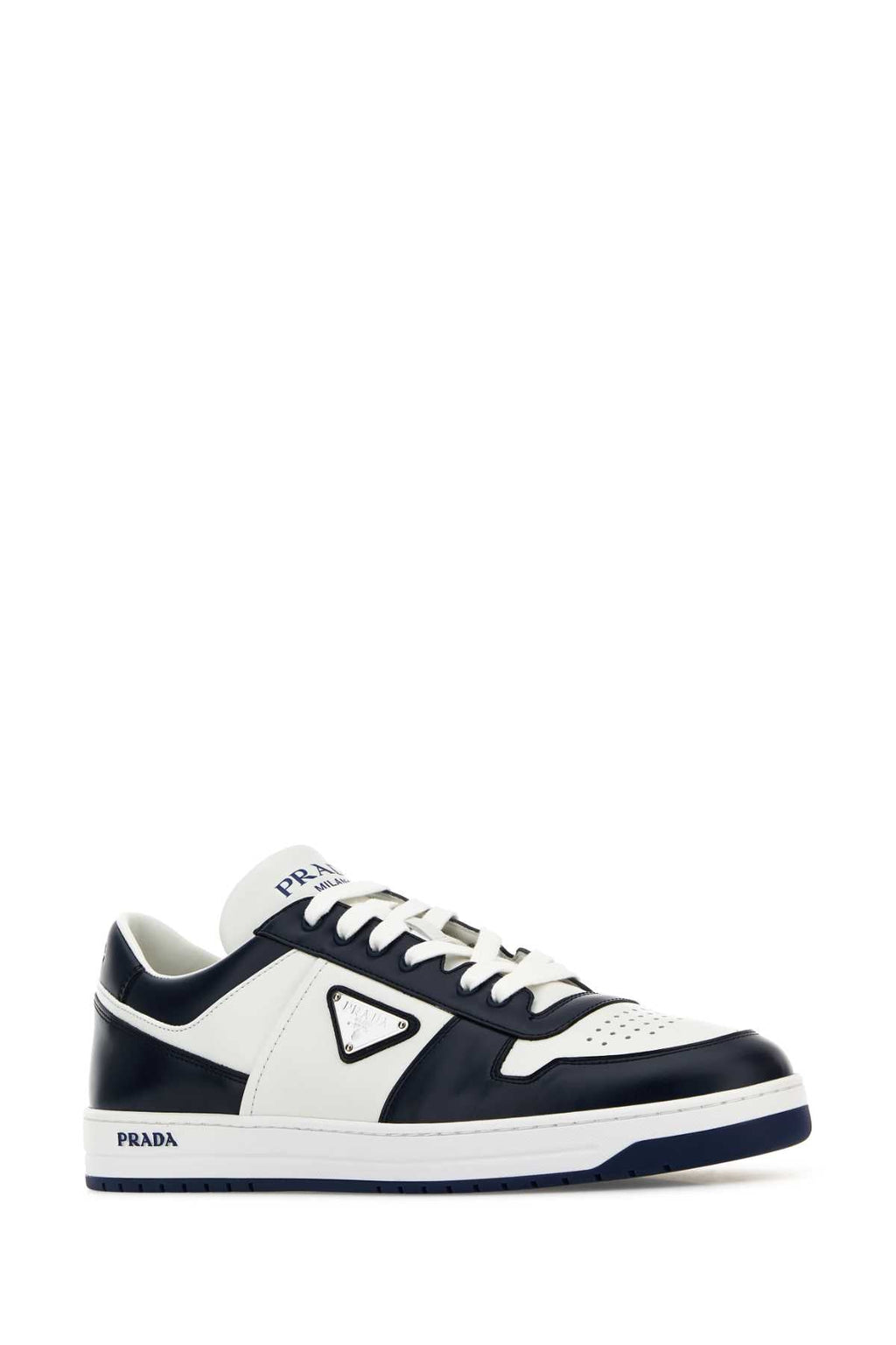 Prada Men Two-Tone Leather Downtown Sneakers
