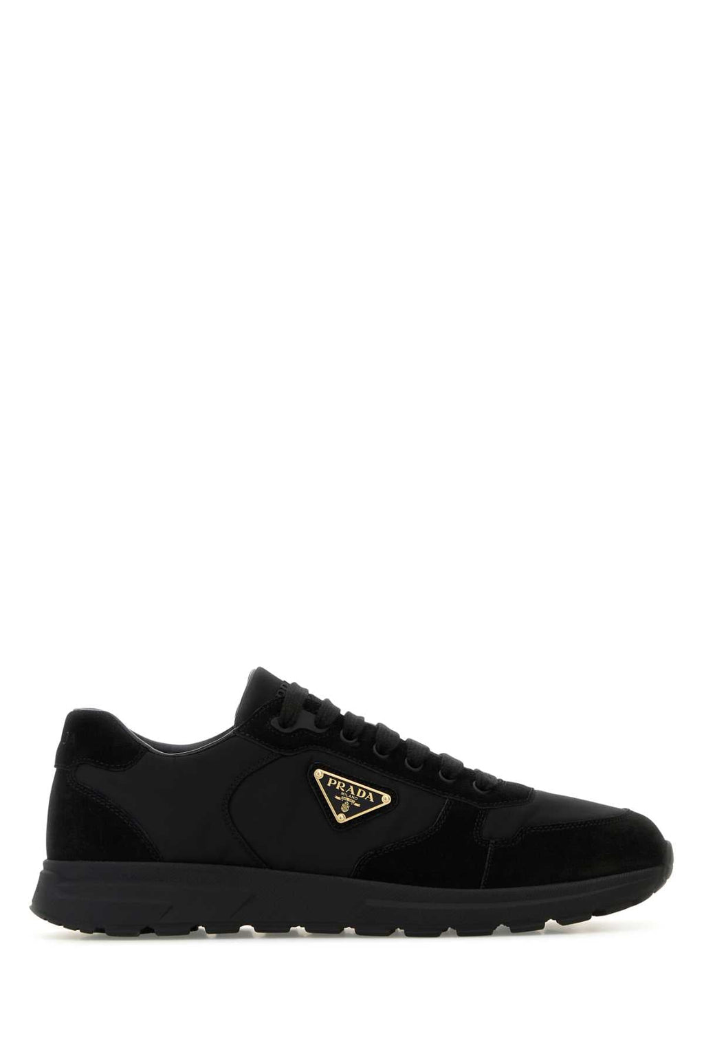 Prada Men Black Re-Nylon And Suede Prax Sneakers