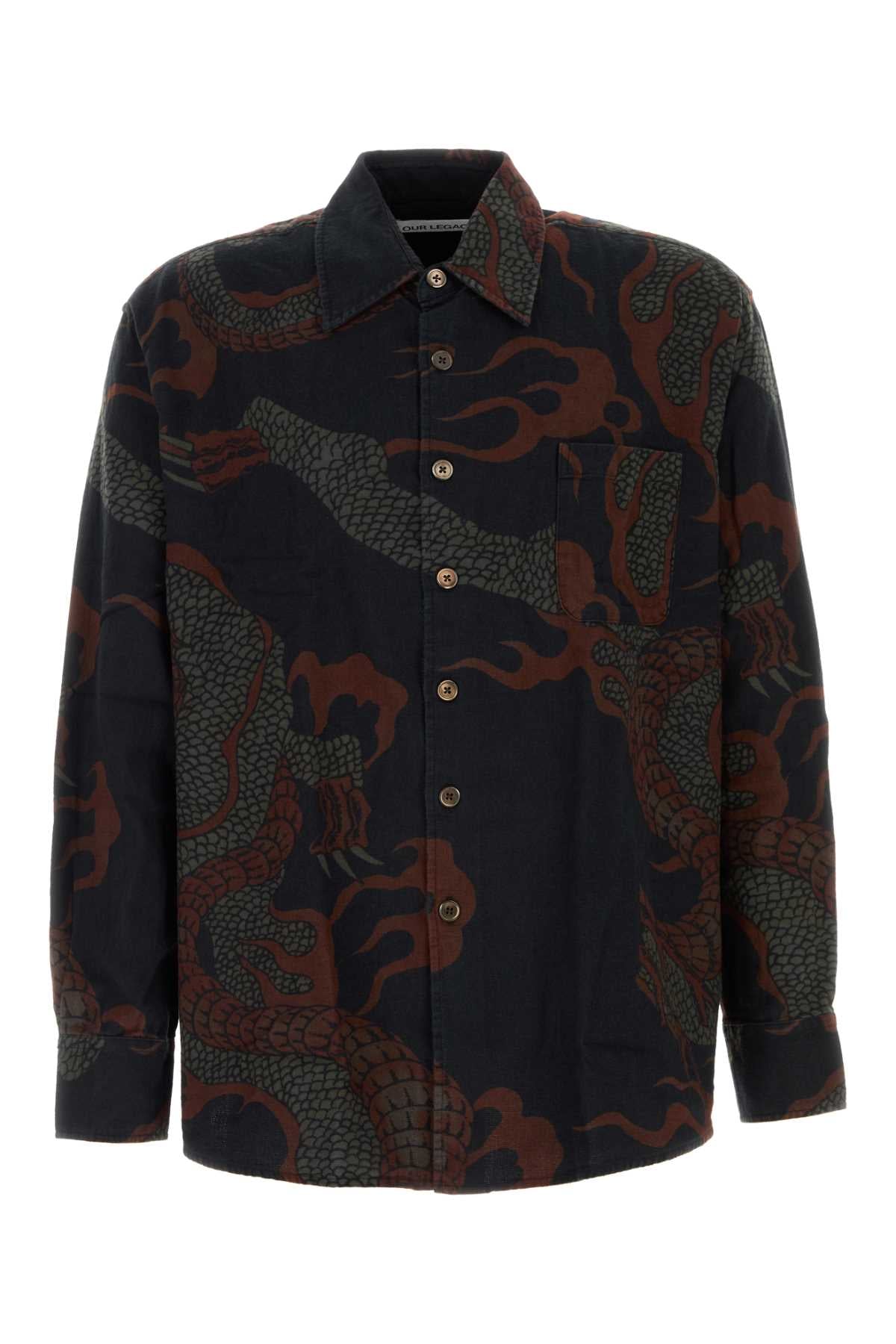 Our Legacy Men Printed Cotton Shirt