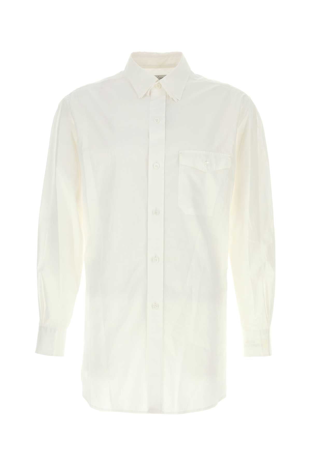 Yohji Yamamoto Men White Cotton Shirt