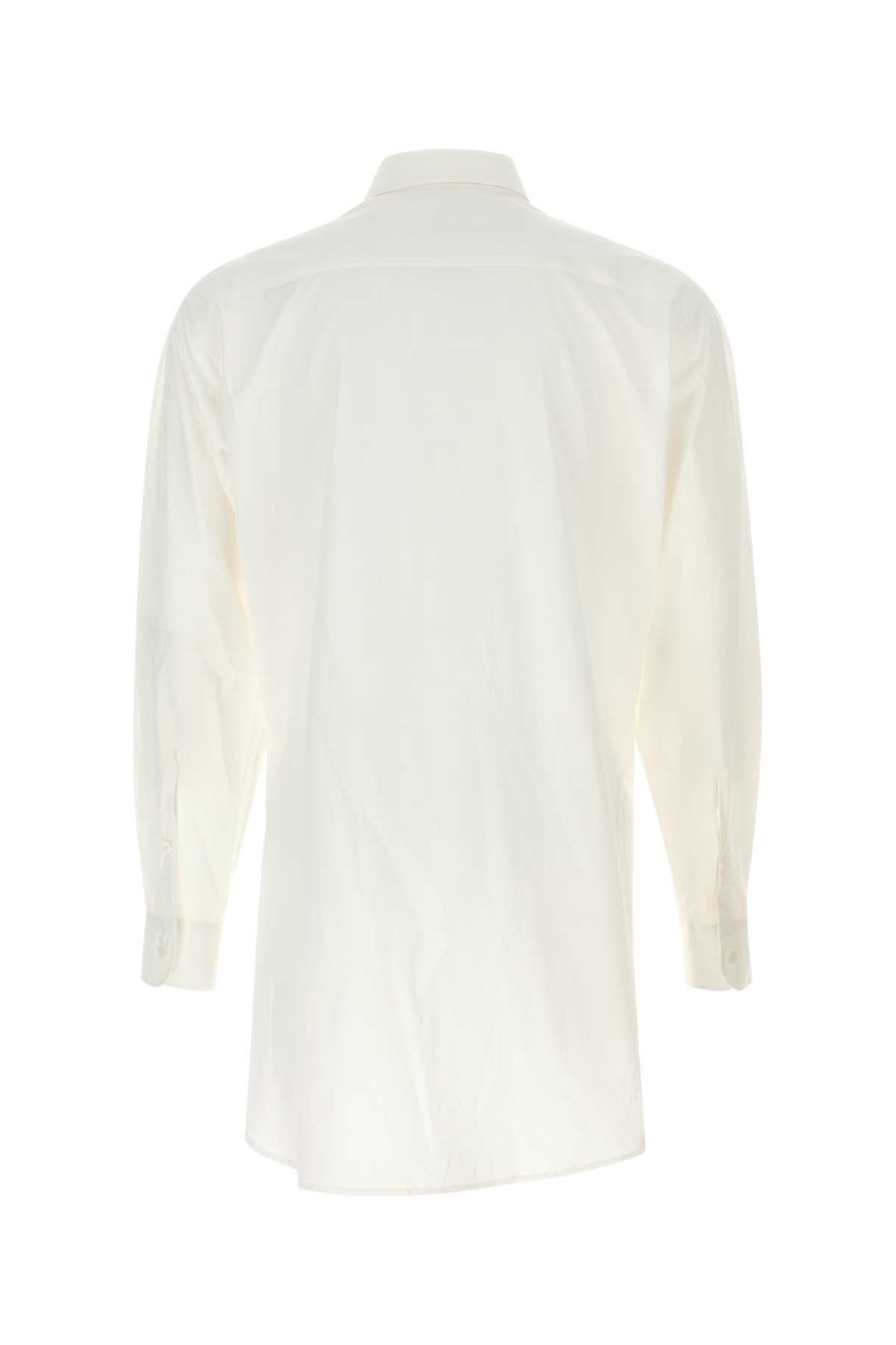 Yohji Yamamoto Men White Cotton Shirt