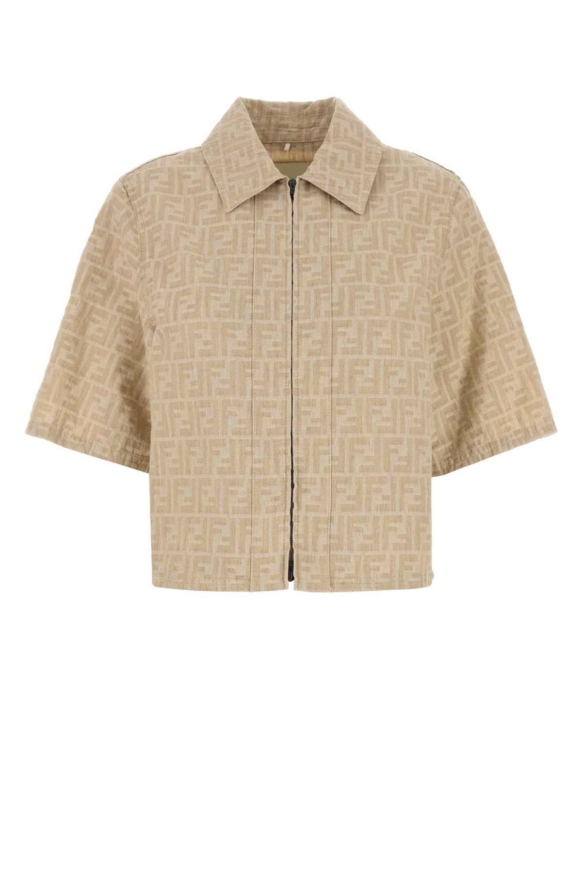 Fendi Women Embroidered Denim Shirt