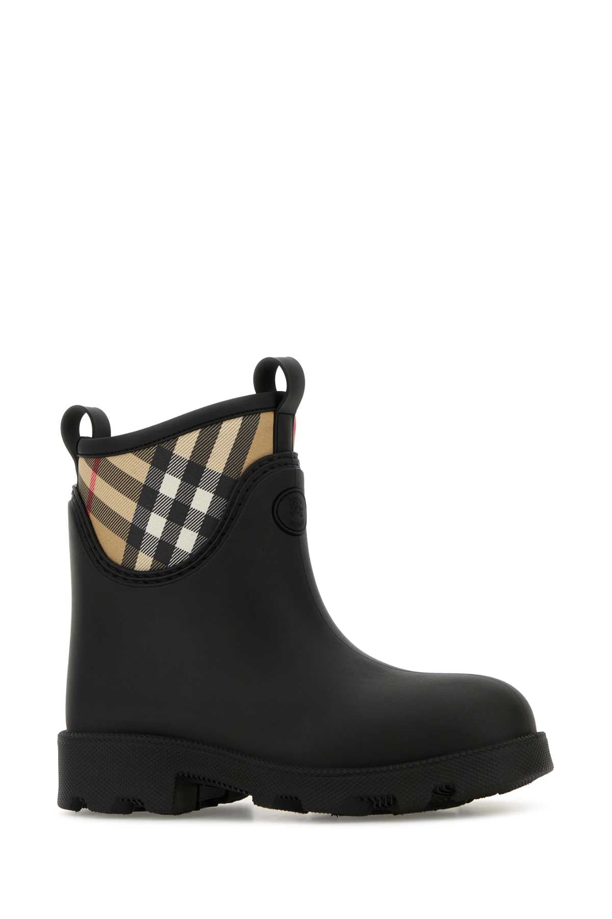 Burberry Women Black Rubber Marsh Stamp Ankle Boots