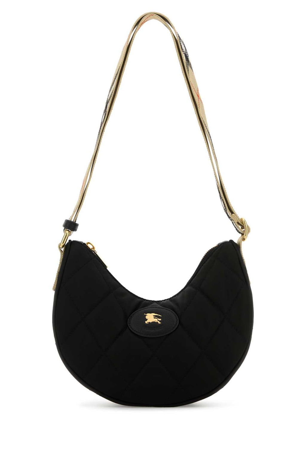 Burberry Women Black Nylon Horseshoe Crossbody Bag