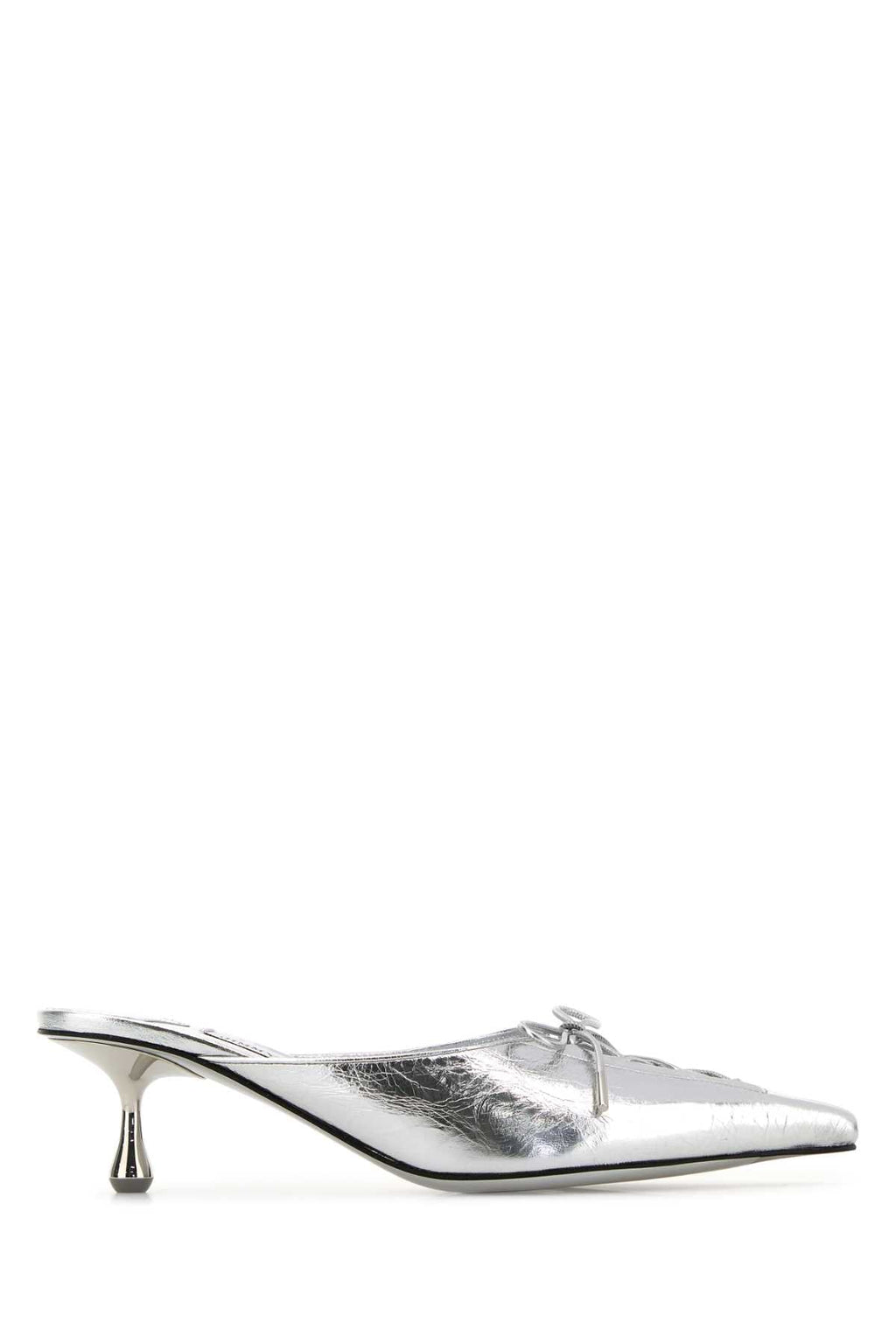 Jimmy Choo Women Silver Leather Scarlett Mules