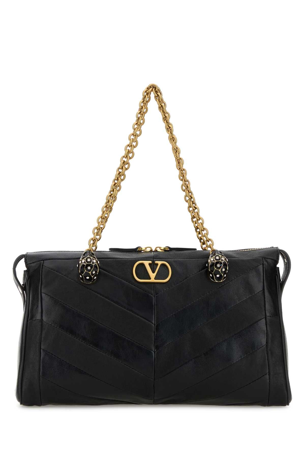 Valentino Garavani Women Black Leather Panthea Shopping Bag