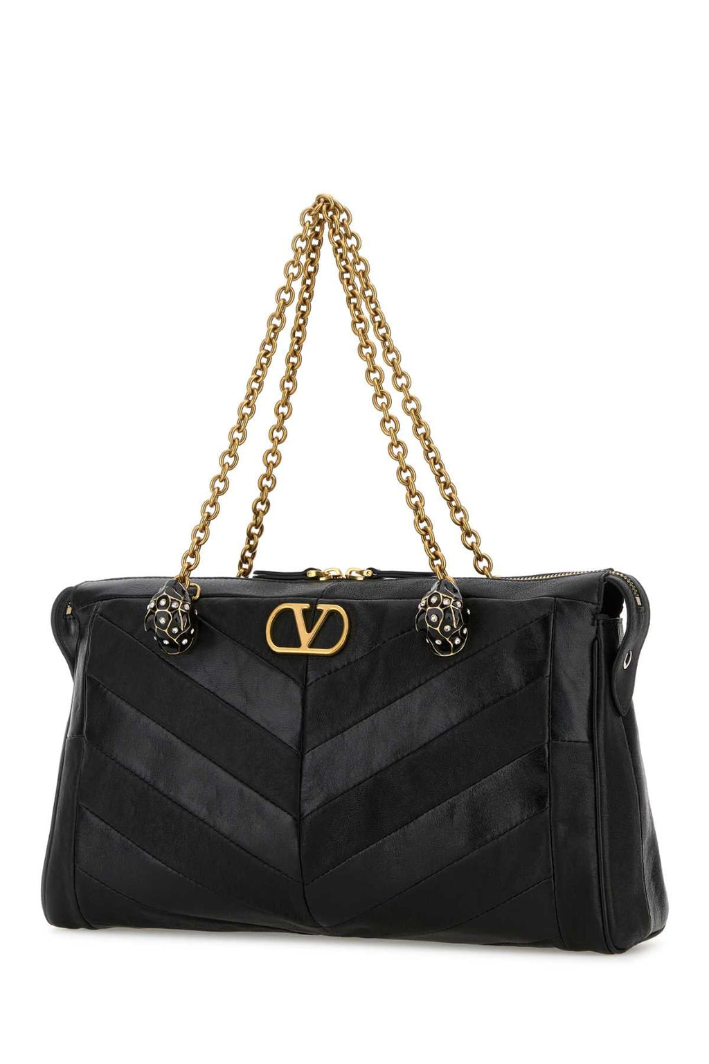 Valentino Garavani Women Black Leather Panthea Shopping Bag
