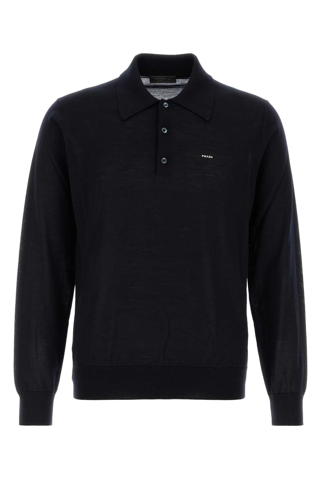 Prada Men Midnight Blue Wool Polo Shirt