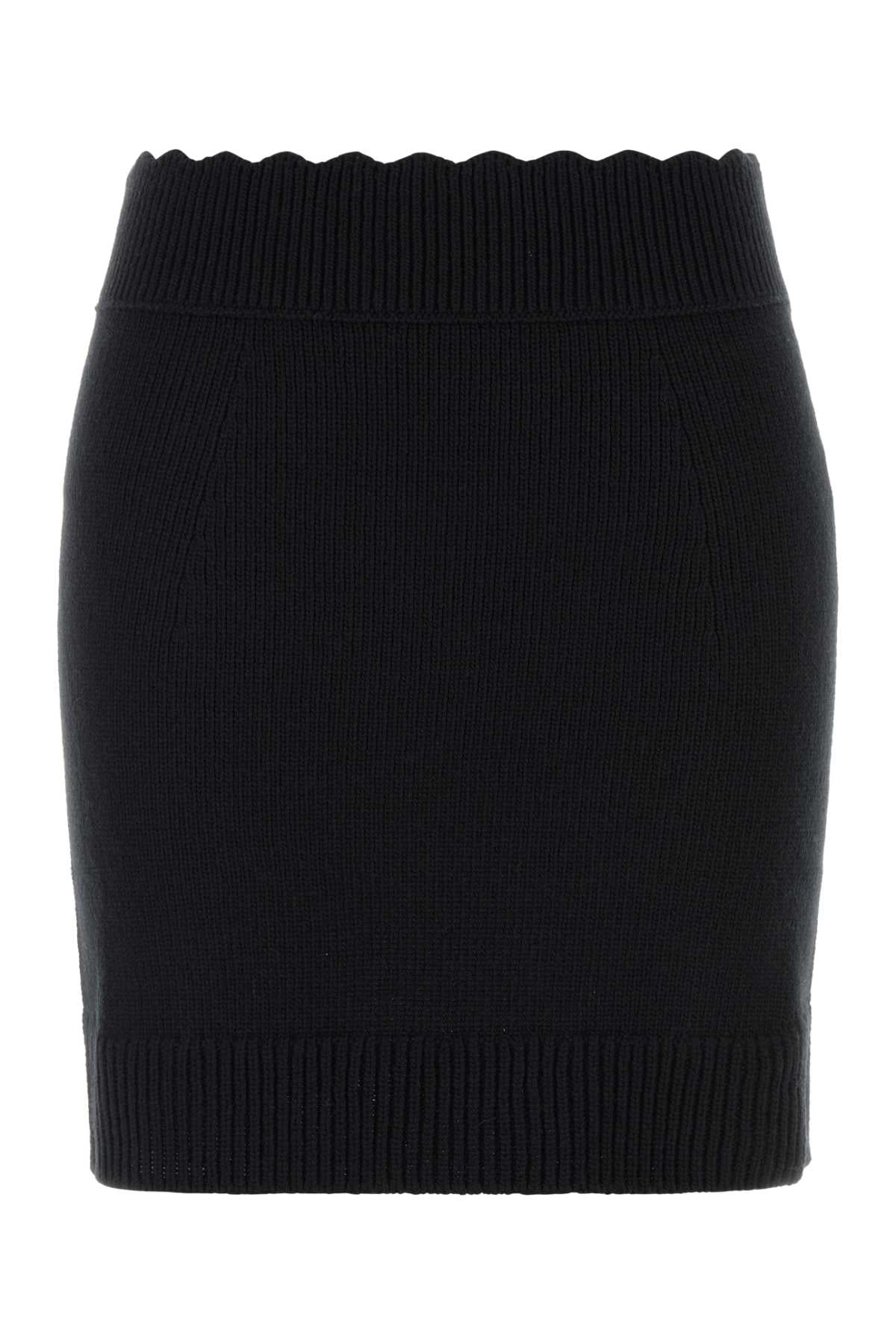 Chloe Women Black Wool Blend Mini Skirt