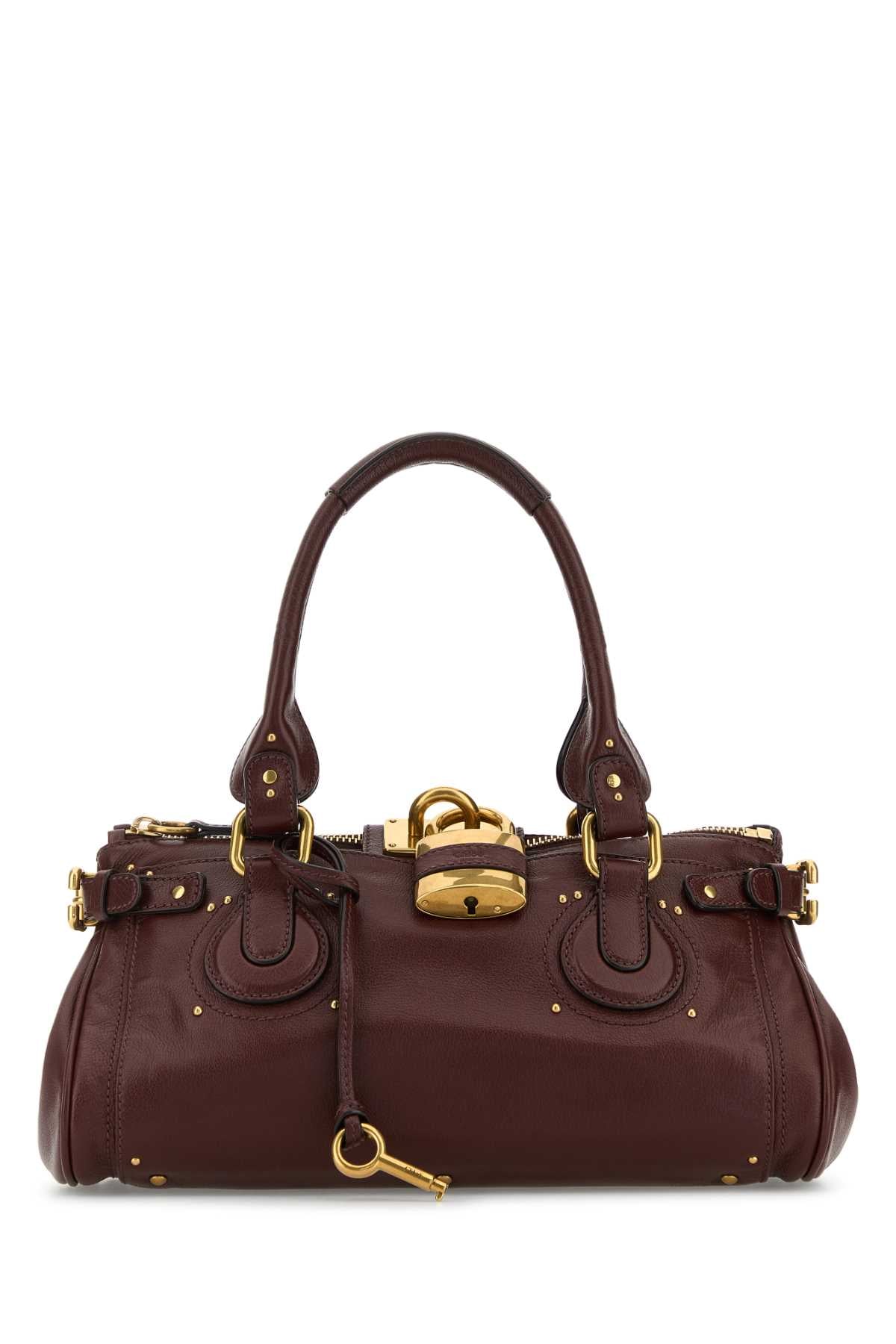 Chloe Women Chocolate Leather Paddington Shoulder Bag