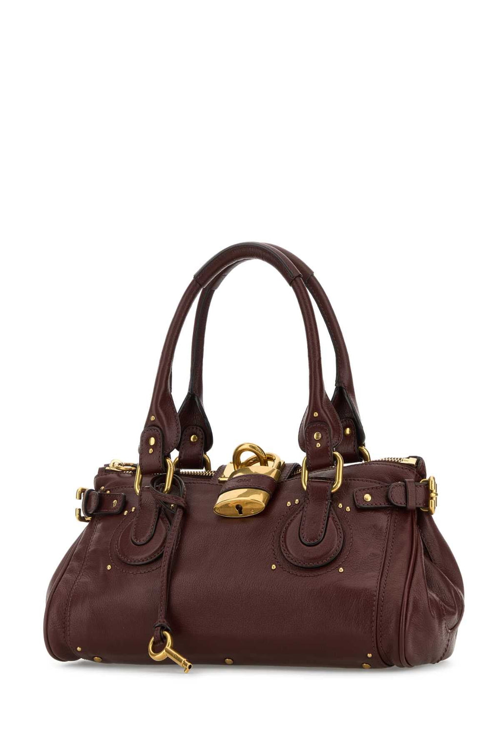 Chloe Women Chocolate Leather Paddington Shoulder Bag
