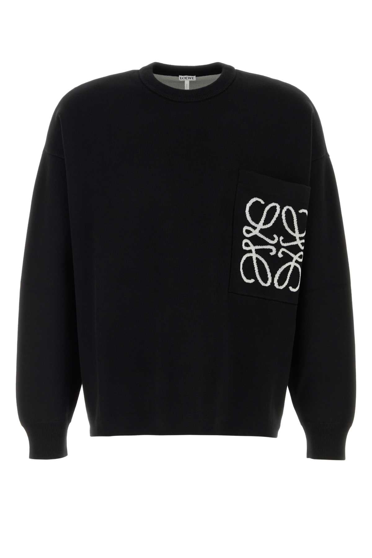 Loewe Men Black Cotton Blend Sweater