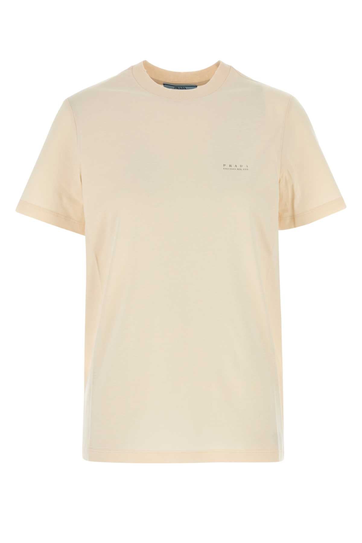 Prada Women Sand Cotton T-Shirt