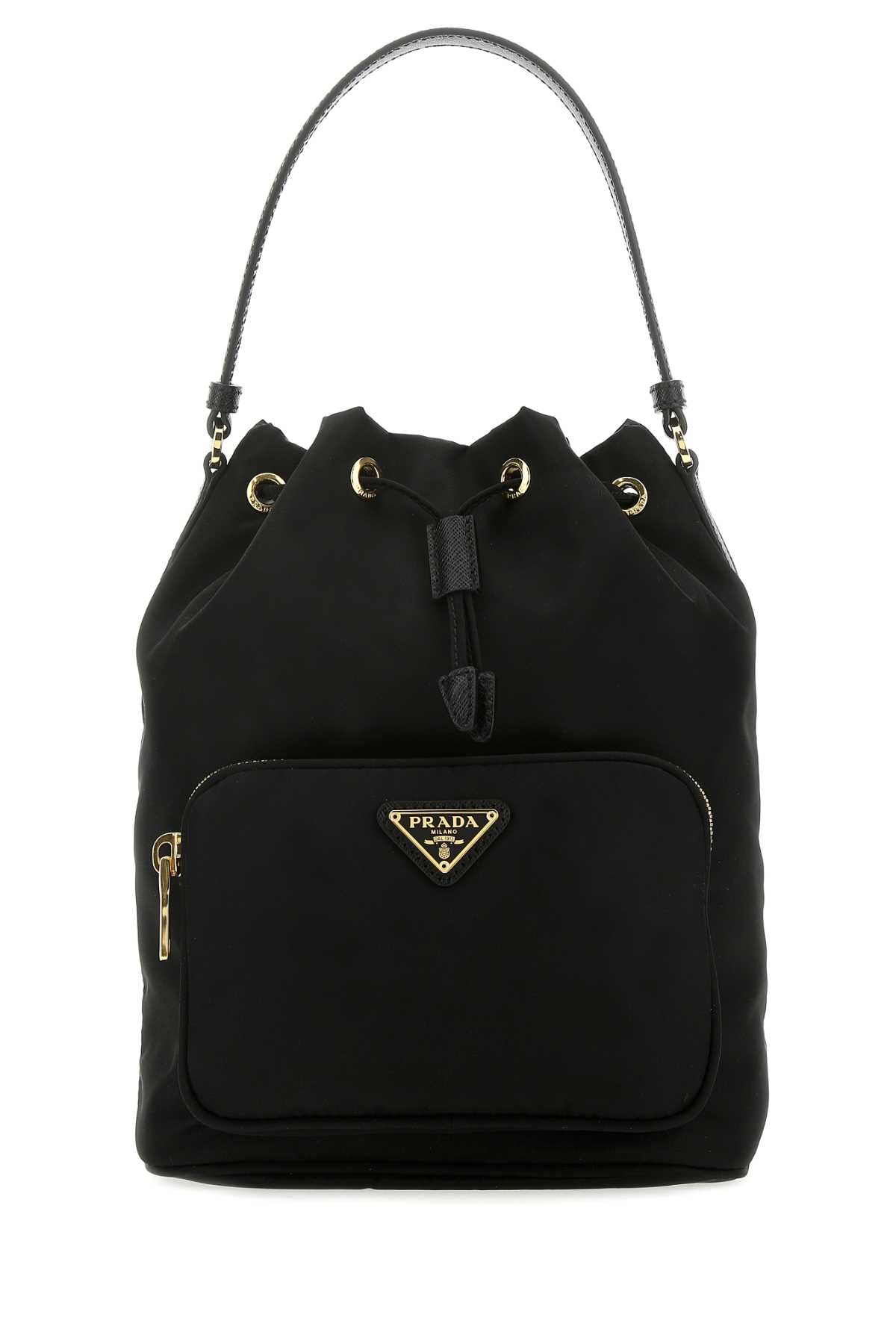 Prada Women Black Re-Nylon Duet Bucket Bag