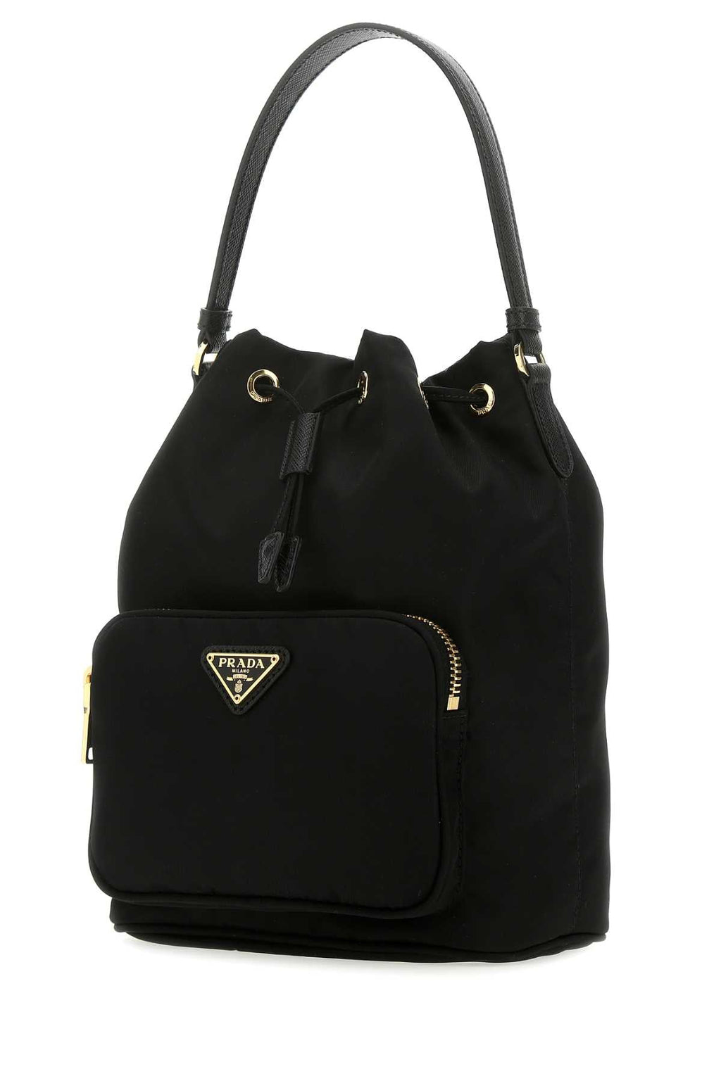 Prada Women Black Re-Nylon Duet Bucket Bag